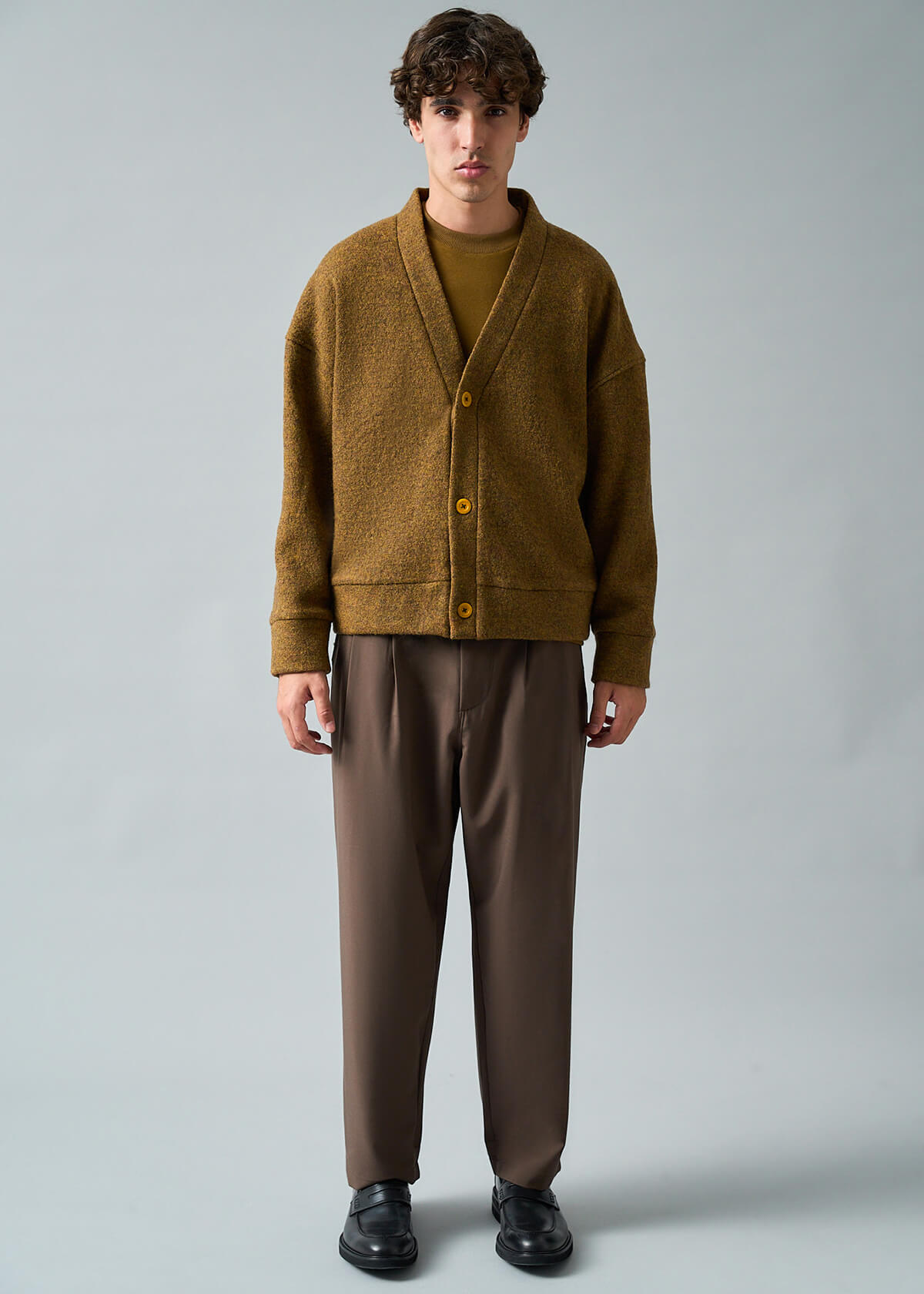 100 Wool Certified Brass Cardigan