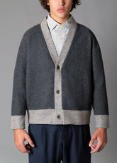 2-Tone Cardigan Charcoal