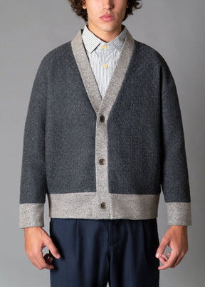 2-Tone Cardigan Charcoal