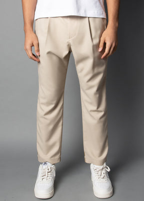 regular fit cream colored mens pant