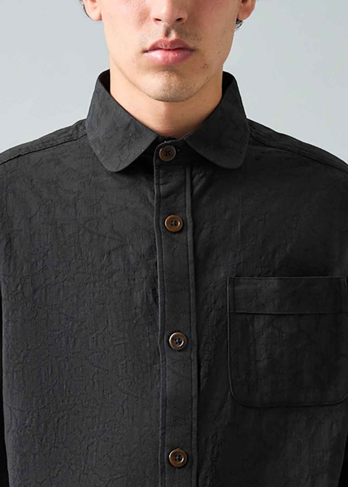 Jacquard Solid Black Shirt