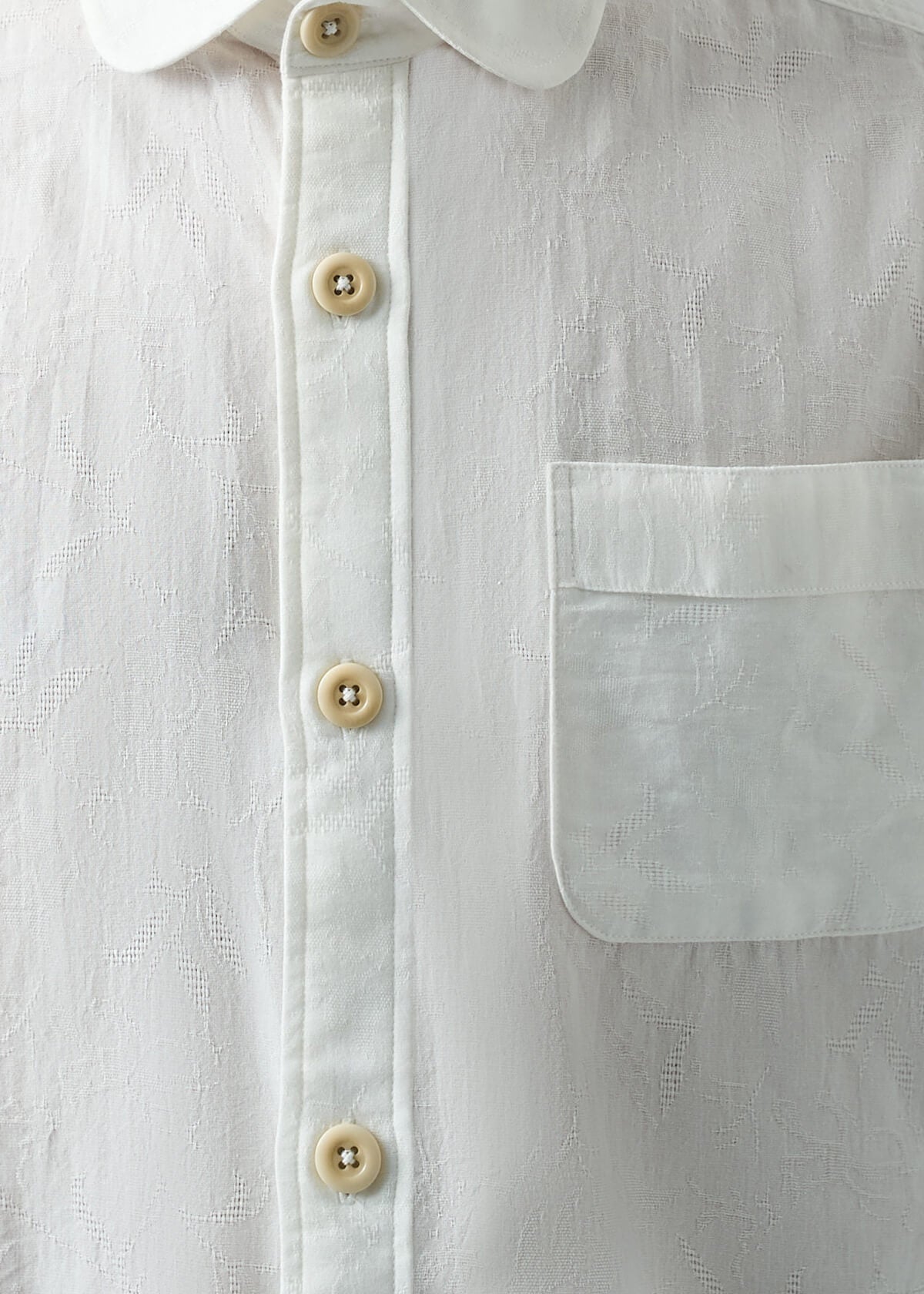 Jacquard Solid White Shirt
