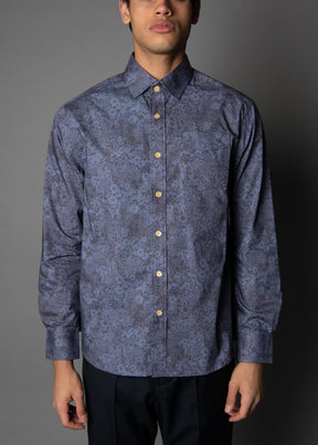 purple floral print mens shirt