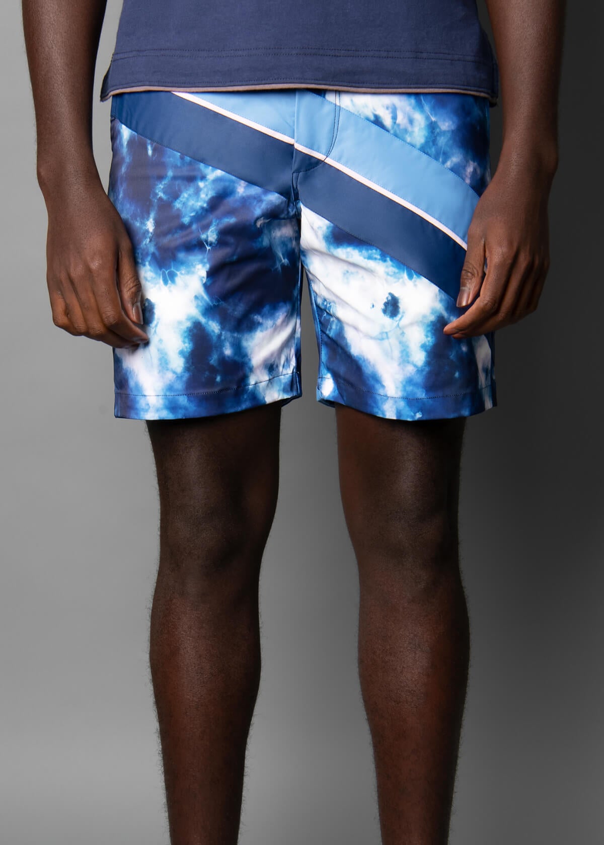 blue multi-functional mens swim shorts